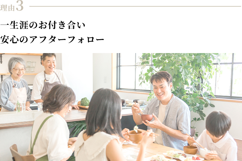 理由3　一生涯のお付き合い　安心のアフターフォロー
