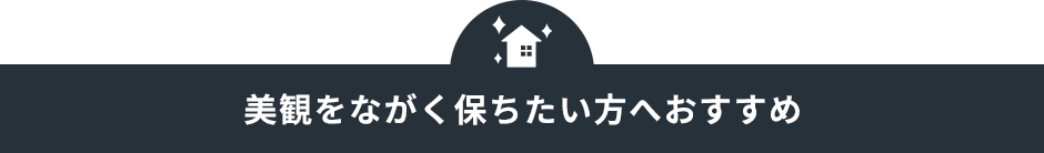 美観を長く保ちたい方へ